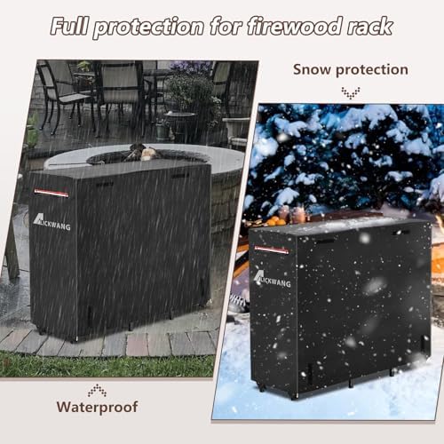 Outdoor Waterproof 4ft Firewood Rack Cover with Zipper