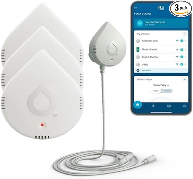 Moen 920-005 Flo Smart Water Leak Detector (3-Pack with 3-Pack)