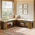 Tribesigns L Shaped Corner Bench with Removable Seat Cushion, 47.24" Farmhouse Breakfast Nook Bench, Corner Bench for Kitchen, Dining Room, Living Room