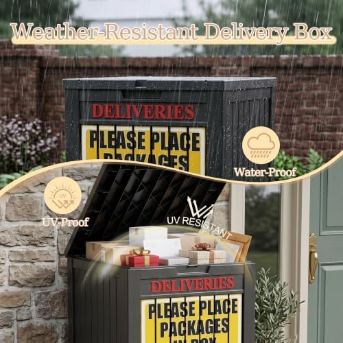 Package Delivery Boxes for Outside, 90 Gallon Outdoor Storage Box