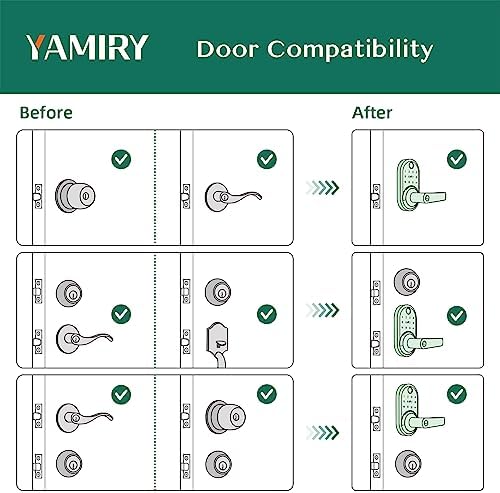 Smart Door Handle Lock with Keypad, Yamiry Fingerprint Knob for Front Door