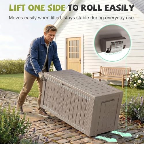 Vixzen 130 Gal Package Delivery Box Lockable Outdoor Storage Boxes Grey