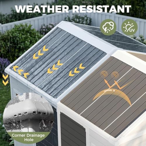 Restland 8x6 FT Resin Storage Shed with Floor & Adjustable Windows