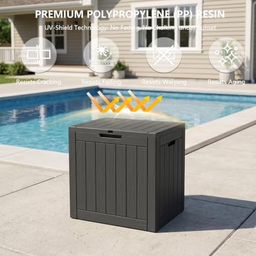 Outdoor Storage Box, 35 Gallon Waterproof Deck Box [Upgraded 3.0]