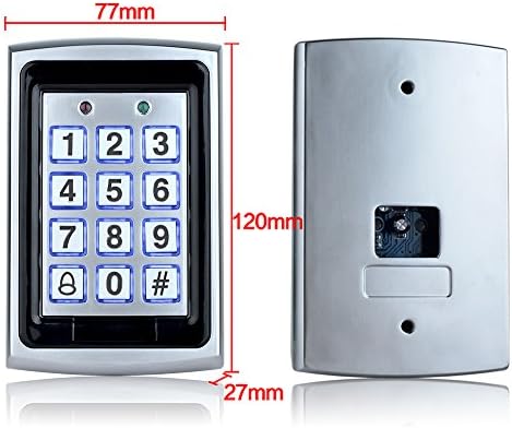 Full Kit Door Access Control System 125KHz RFID Keypad Reader Metal Case + 180KG Electromagnetic Lock + DC12V 3A Power Supply Controller + Door Exit Button + 10pcs Keyfobs
