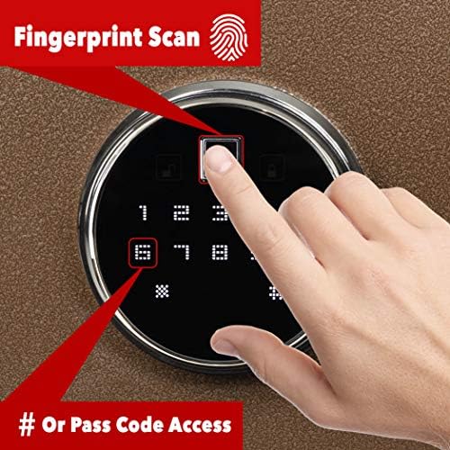 Eylar Intact Large Quick Access Biometric Fingerprint Gun Safe With Nex-Gen Full Keypad Module Tall Bronze