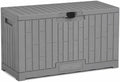 EAST OAK Outdoor Storage Box, 60 Gallon Deck Box Indoor and Outdoor Use, Waterproof Resin Storage Bin for Patio Cushions, Gardening Tools, Lockable, UV Resistant, Ash Grey