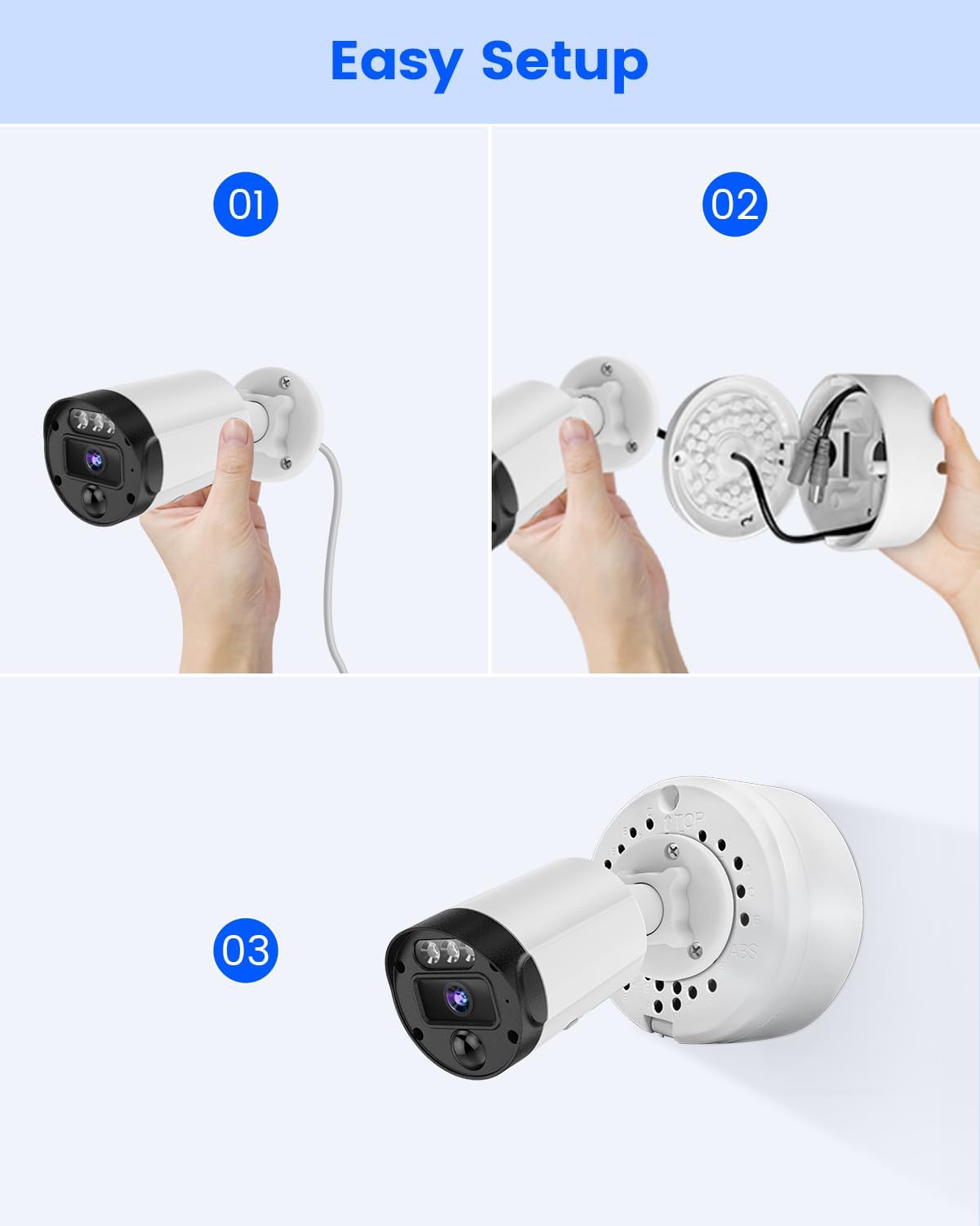 abs universal security camera junction box on a desk or shelf