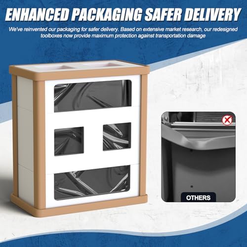 10-Drawer Rolling Tool Chest with wheels, Lockable 2-in-1 Tool Box