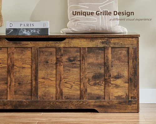 VANKILEY 51.2" Storage Chest Extra Large,Wooden Storage Bench(Rustic Brown)