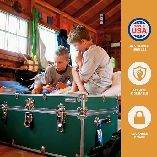 Rhino Classic XL Trunk for Camp and Dorm, Footlocker Storage Chest, Bench