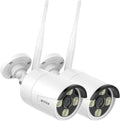 ANNKE 2-Pack Indoor/Outdoor 8MP Bullet Wireless Security Camera with IP66 Weatherproof, 100ft Super Night Vision, Add-on WiFi Cam