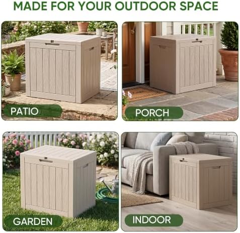 PatioZen 40 Gallon Deck Box, Outdoor Storage Box, Grey