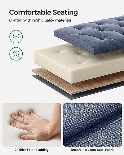 SONGMICS Storage Ottoman Bench, Foot Rest with Legs, Load up to 661.4 lb