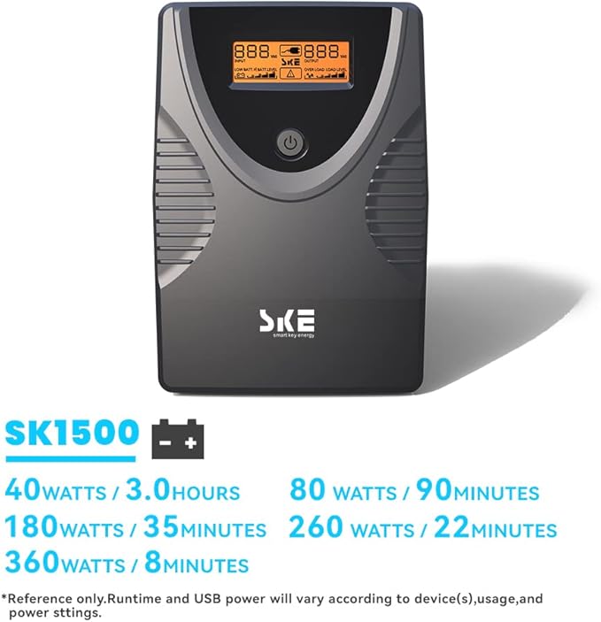 Ups Battery Backup and Surge Protector, Computer Uninterruptible Power Supply