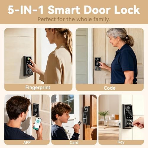 IRONZON 391YS 5-in-1 Keyless Entry Door Lock Smart Deadbolt with Handle
