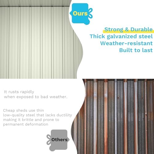 Greesum 5 x 3 FT Metal Outdoor Storage Shed, Brown