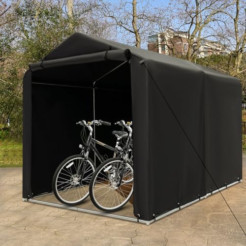 Goplus Portable Storage Shed, 7 x 5.2 x 5.4 Ft Heavy Duty Motorcycle Shed