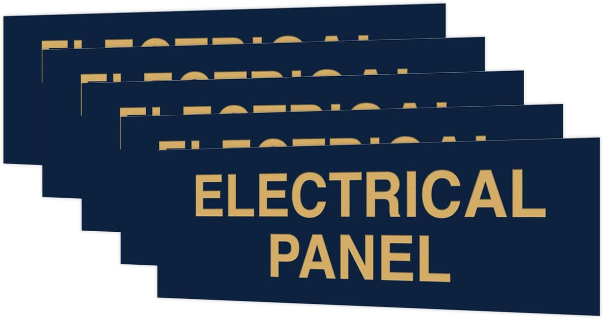 all quality basic electrical panel sign (5 pack), side view