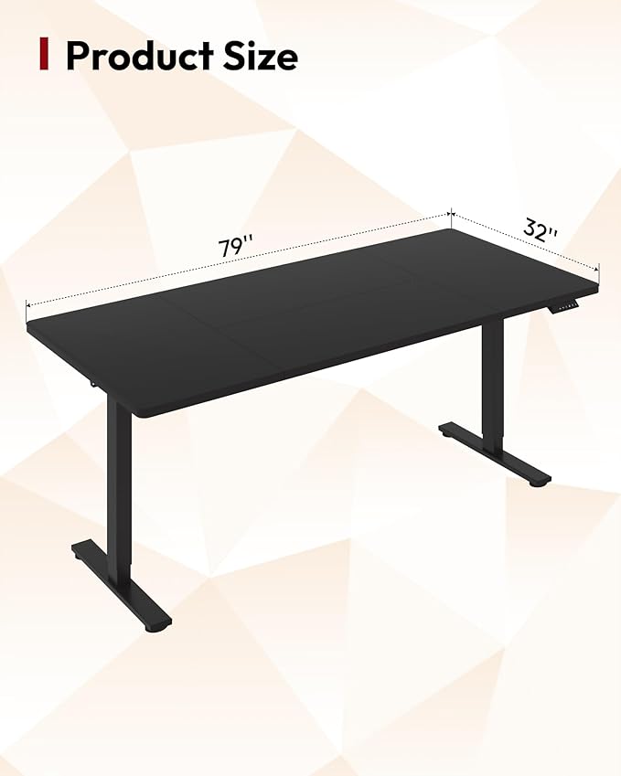 SANODESK Electric Standing Desk 79 x 32 Inches Height Adjustable Stand Up