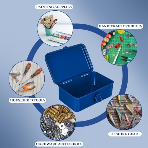 DOITOOL Metal Tool Boxes, 2 Pcs Portable Mini Storage Cases with Latches