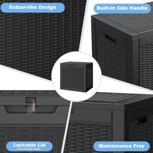 32 Gallon Outdoor Storage Box Waterproof Deck Box Patio Storage