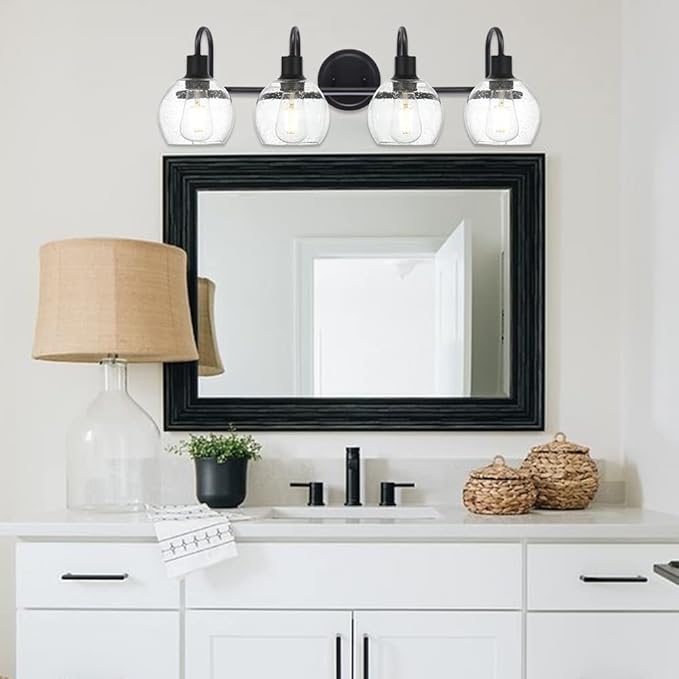 WINSHEN 4-Lights Contemporary Bathroom Light Fixtures Over Mirror