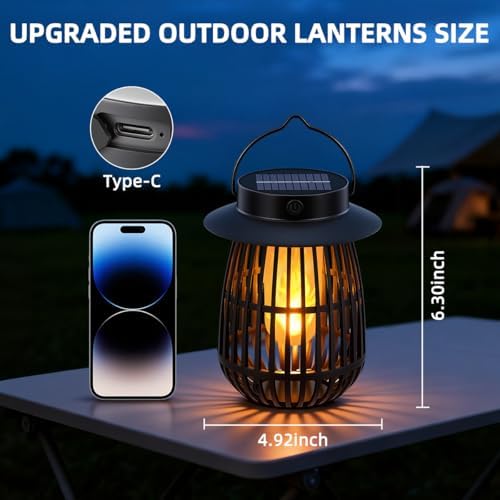 Gen2 Solar Flame Lanterns Halloween Solar Lights for Outdoor Decorations