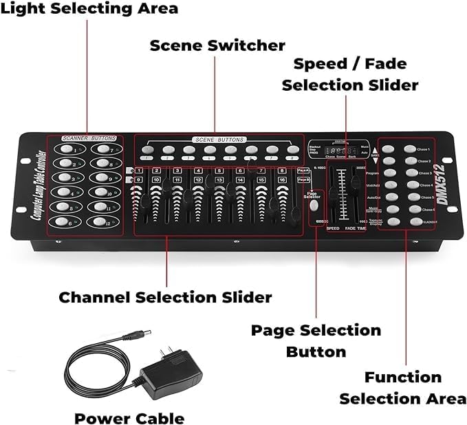 192 DMX Controller Use for Editing Program of Stage Lighting, DMX 512 DJ