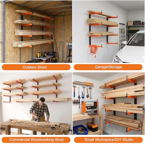 Housolution 4-Level Lumber Storage Rack - 4 Pack Holds Up 520LBS