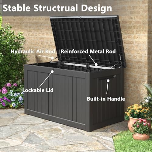 KAMABOKO Outdoor Storage Box, 280 Gallon Deck Box Outdoor Waterproof