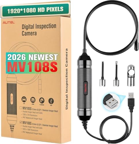 autel maxivideo mv108s digital inspection camera, 2026 newer shown in use