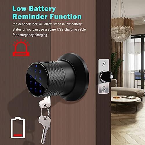 FITNATE Fingerprint Door Knob with Password, 4-in-1 Smart Lock for Home