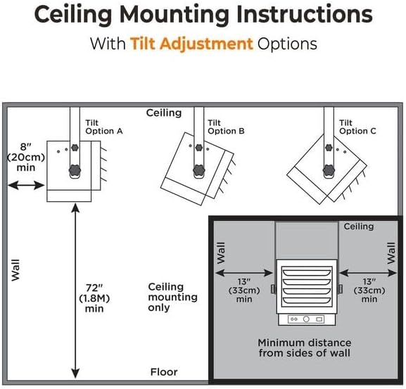 Comfort Zone Hard-Wired Ceiling Mount Garage Electric Space Heater, Fan-Forced