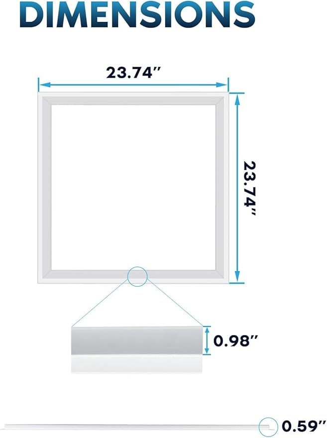 LED Energy Plus 2x2 FT Edge-Lit Frame LED Panel Lights, 5CCT Selectable (4 Pack)
