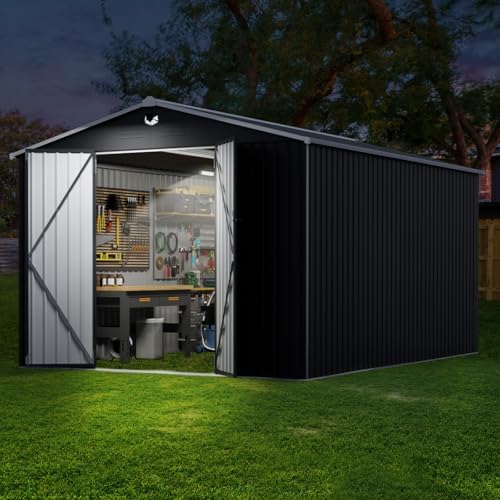 10x14 FT Metal Outdoor Storage Shed, Metal Tool Sheds