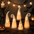 Parsin 5 PCS Ceramic Ghost Light Up Decor, Cute Halloween Decor