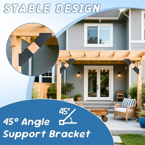4 Pcs 4"x 4" Pergola Brackets (Actual 3.6‘’x3.6‘’)