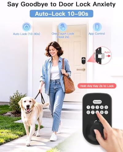 TOLOYE WiFi Keyless Entry Smart Lock Fingerprint Deadbolt for Front Door