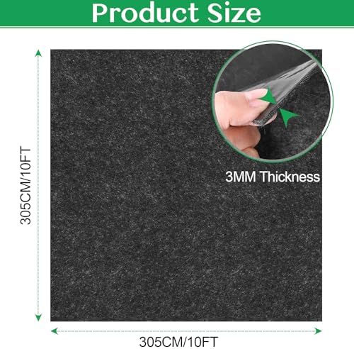 ToLanbbt Outdoor Storage Shed Floor Mat, 10 x 10 FT Waterproof Carport Mat, Washable Furniture Pad with Non Slip Backing for Dust, Oil, Protection, Storage Shed Not Included