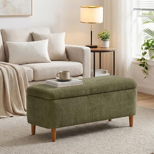39.4" Ottoman with Storage Upholstered Storage Bench for Living Room