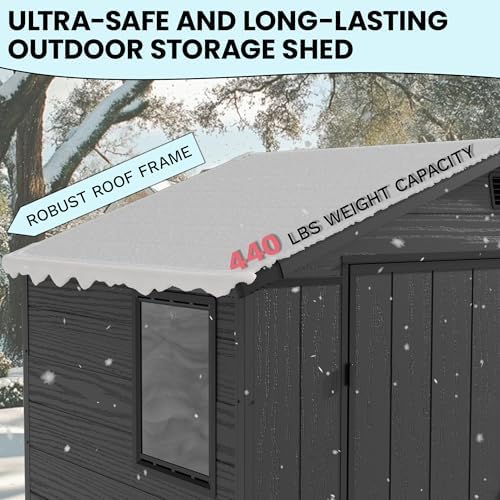 Devoko 6 x 4 FT Resin Shed with Floor, Outdoor Plastic Storage Sheds