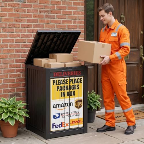Package Delivery Boxes for Outside, 90 Gallon Outdoor Storage Box