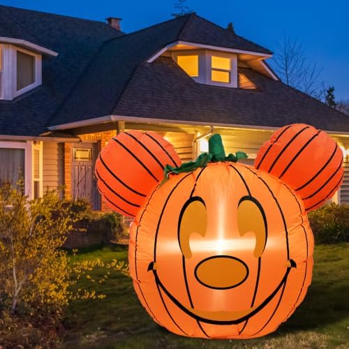 Mouse Theme Inflatable Pumpkin Cute Halloween Blow Up Yard Decorations for Party Garden Lawn Decor