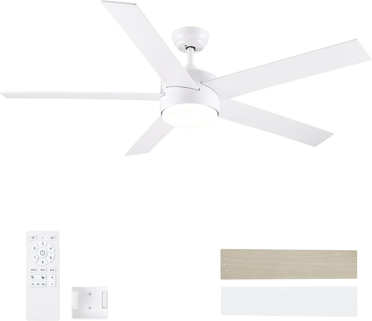 POCHFAN 60 Inch White Ceiling Fans