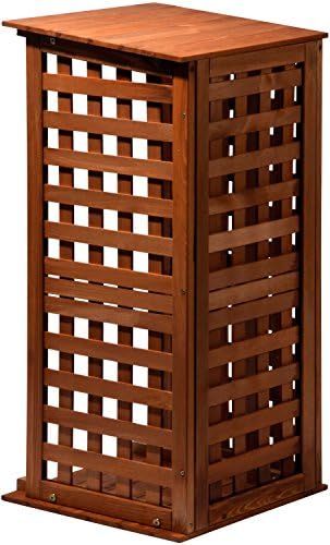 Dobar® Green Label 29097 FSC Firewood Rack - Compact Solid Wood Firewood Shelter, 0.08 m³, 39 x 39 x 85 cm, Brown