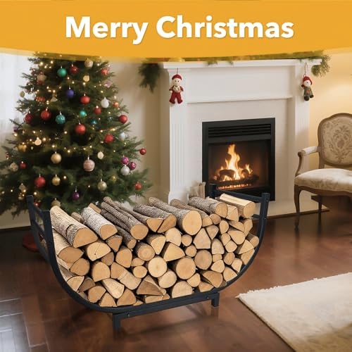 facka 30 Inch Firewood Rack Outdoor Metal Wood Rack
