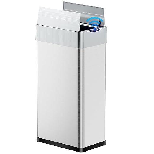 TLSUNNY 18.5 Gallon Automatic Trash Can, Stainless Steel Motion Sensor Garbage