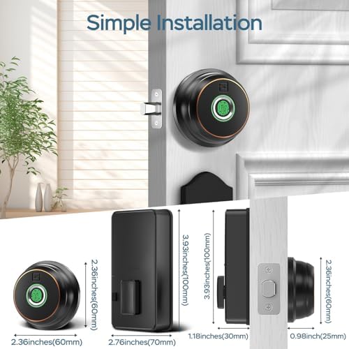 GeekTale Fingerprint Deadbolt with App, Smart Deadbolt Lock