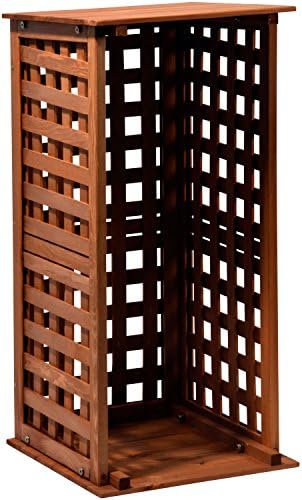 Dobar® Green Label 29097 FSC Firewood Rack - Compact Solid Wood Firewood Shelter, 0.08 m³, 39 x 39 x 85 cm, Brown